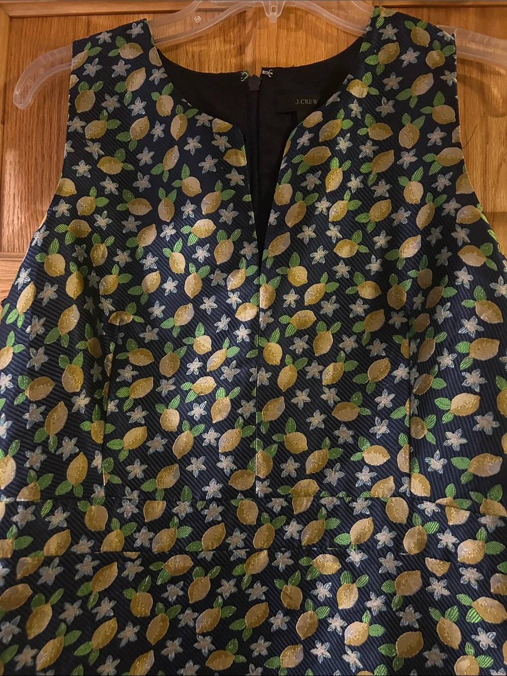 J.Crew Lemon Print Jacquard Sheath Dress | Size 8